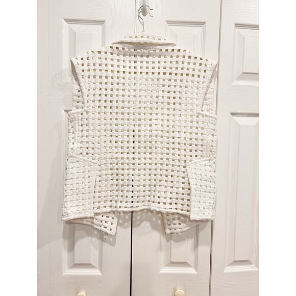 Isabel Marant Mainline Lattice Vest Jacket White Denim Size 38 (M) - Picture 2 of 6